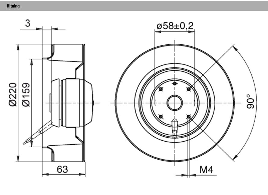 SVAB SVF-8 Fläktmotor inkl kondensator
